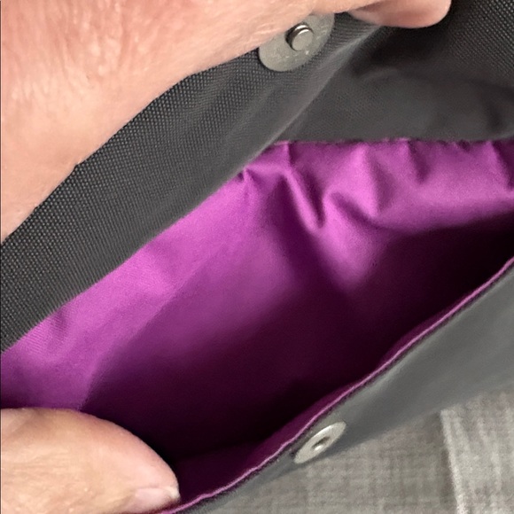 Baggallini Original RFID Everyday Crossbody Bag Silver Hardware Charcoal Gray - Picture 8 of 9